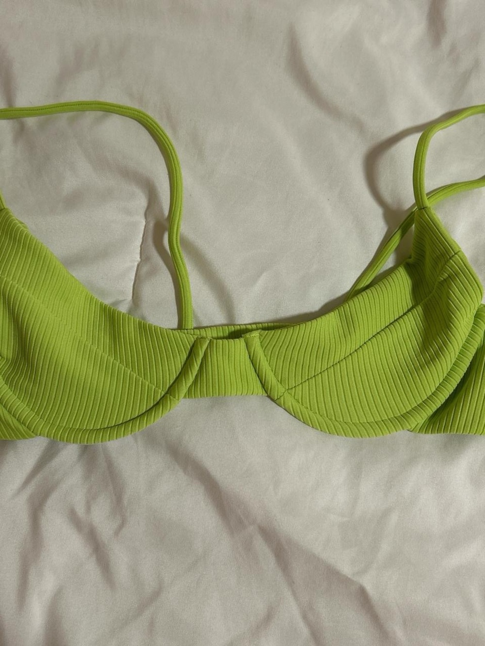 Benoa Swim Lime Green Ribbed Underwire Bikini Top